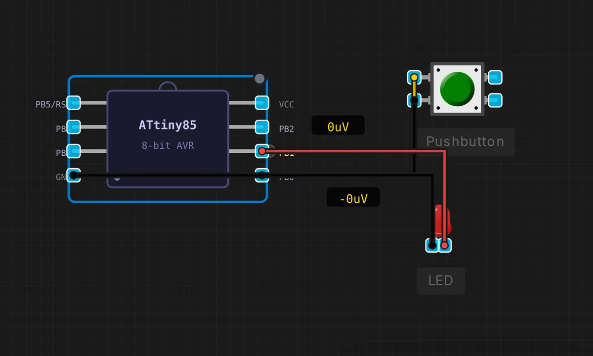 ATtiny85: Button + LED