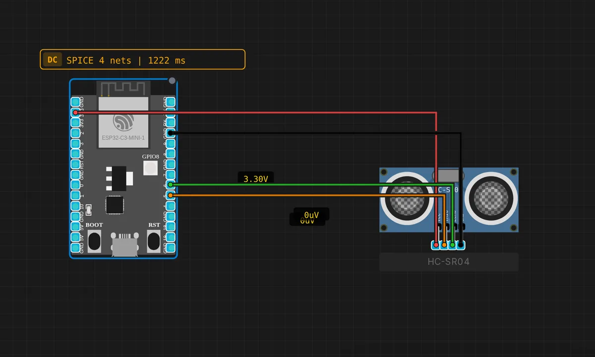 ESP32-C3: HC-SR04 Ultrasonic Distance