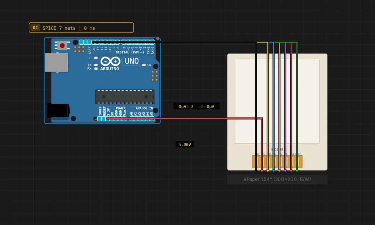 ePaper 1.54" Hello — Arduino Uno