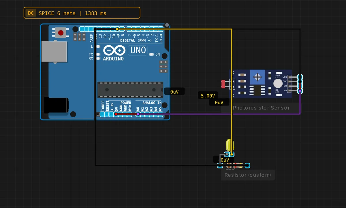 Uno: Photoresistor Light Sensor